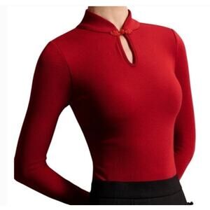 New OGL Women' M MaxWarm Mandarin Collar Frog Button Bra Top Limited Edition